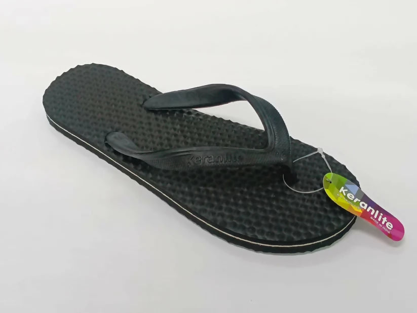 Mens Acupressure Flip Flops Hawai Chappal Combo Pack of 3 Black Blue Red Soft Foot Massage Slippers for Daily Use Pain Relief