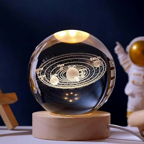 3D CRYSTAL BALL NIGHT LAMP(SATURN) (6 CM)
