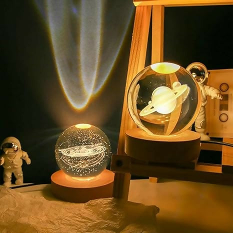 3D CRYSTAL BALL NIGHT LAMP(SATURN) (6 CM)