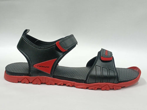 Drive 505 Black Red Sports Sandals Rugged Outdoor Comfort
