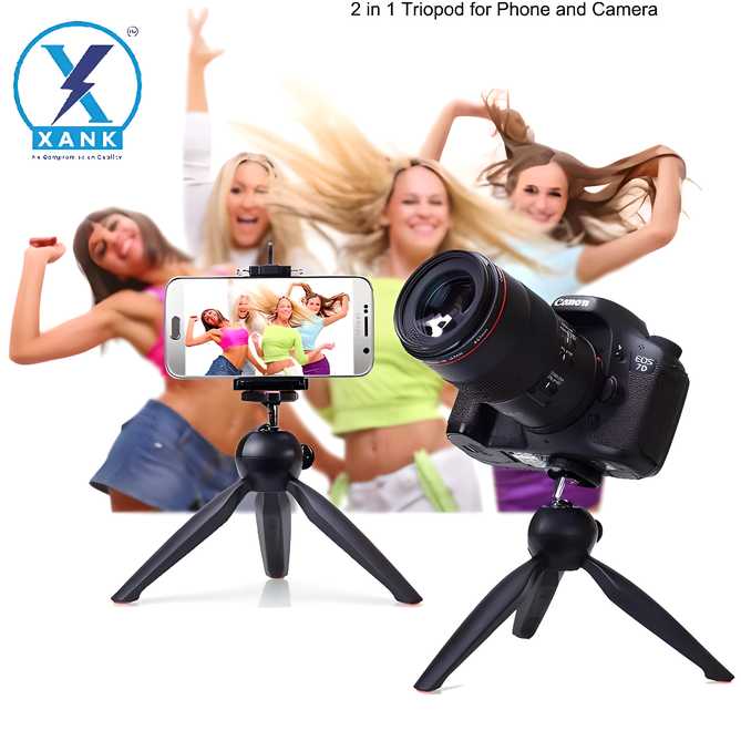 XANK YT-228 Tripod (Black, Supports Up to 1000 g)