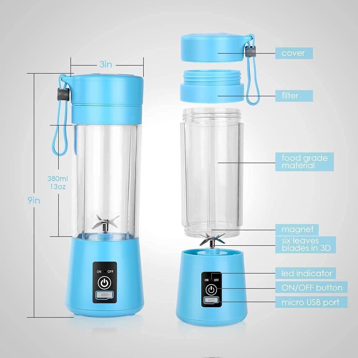 Portable Electric 6-Blade USB Juice Maker (380 ml)