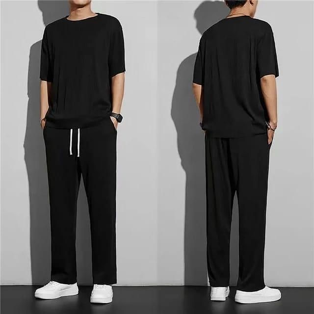 Mens Stretchabale Solid Tracksuit