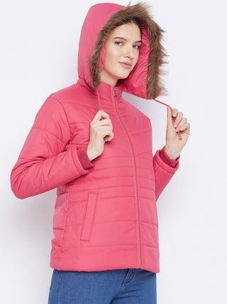 Women's Winter Wear Solid Parka Jacket