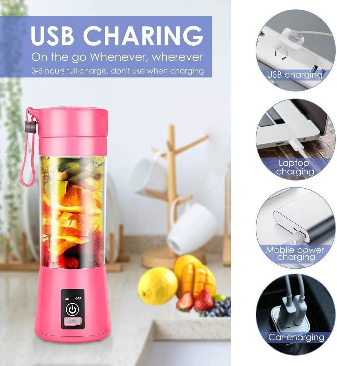 Portable Electric 6-Blade USB Juice Maker (380 ml)