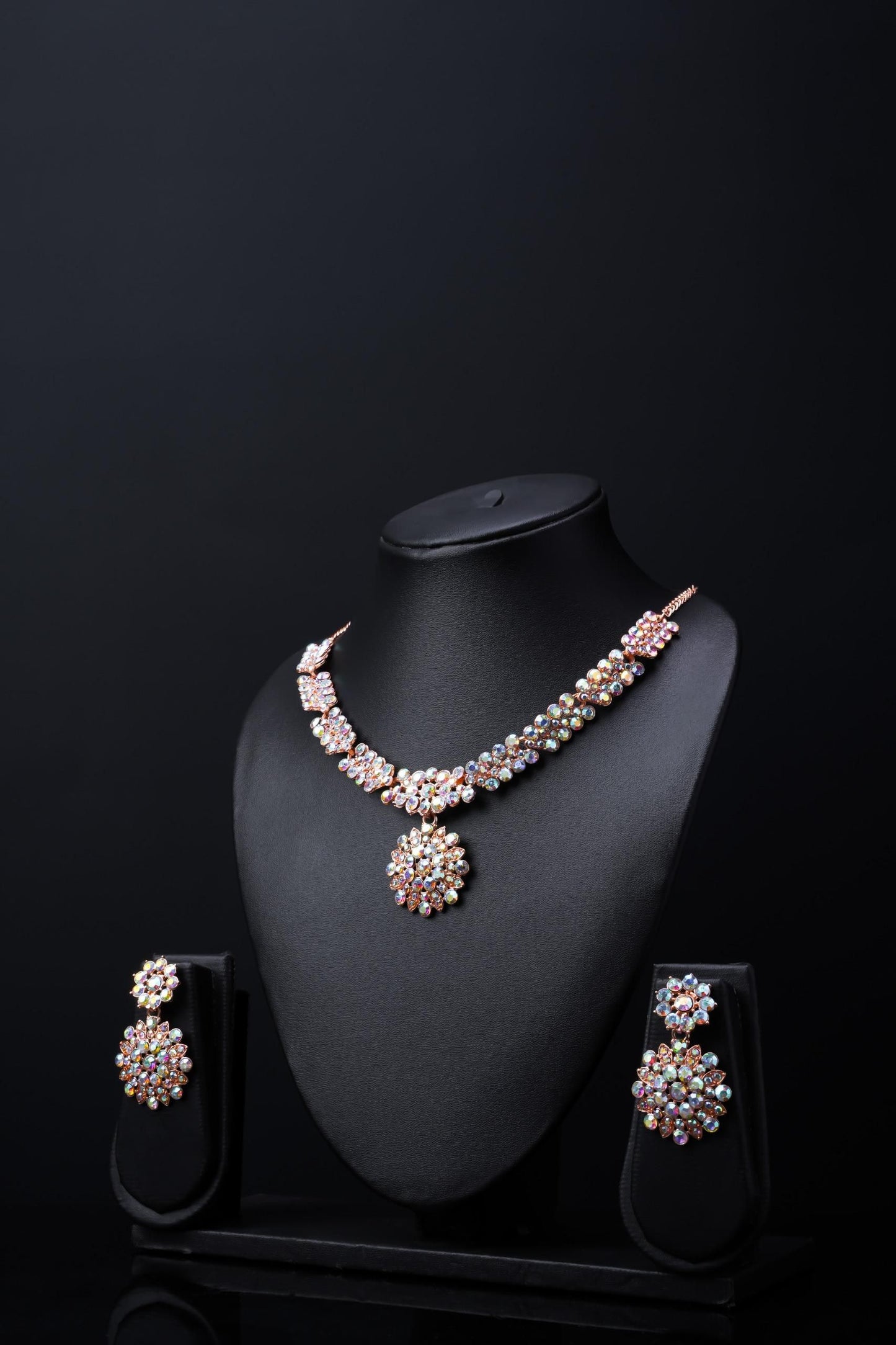 Austrian Diamond Jewellery Set – Elegant 3-Piece Gold Alloy Collection