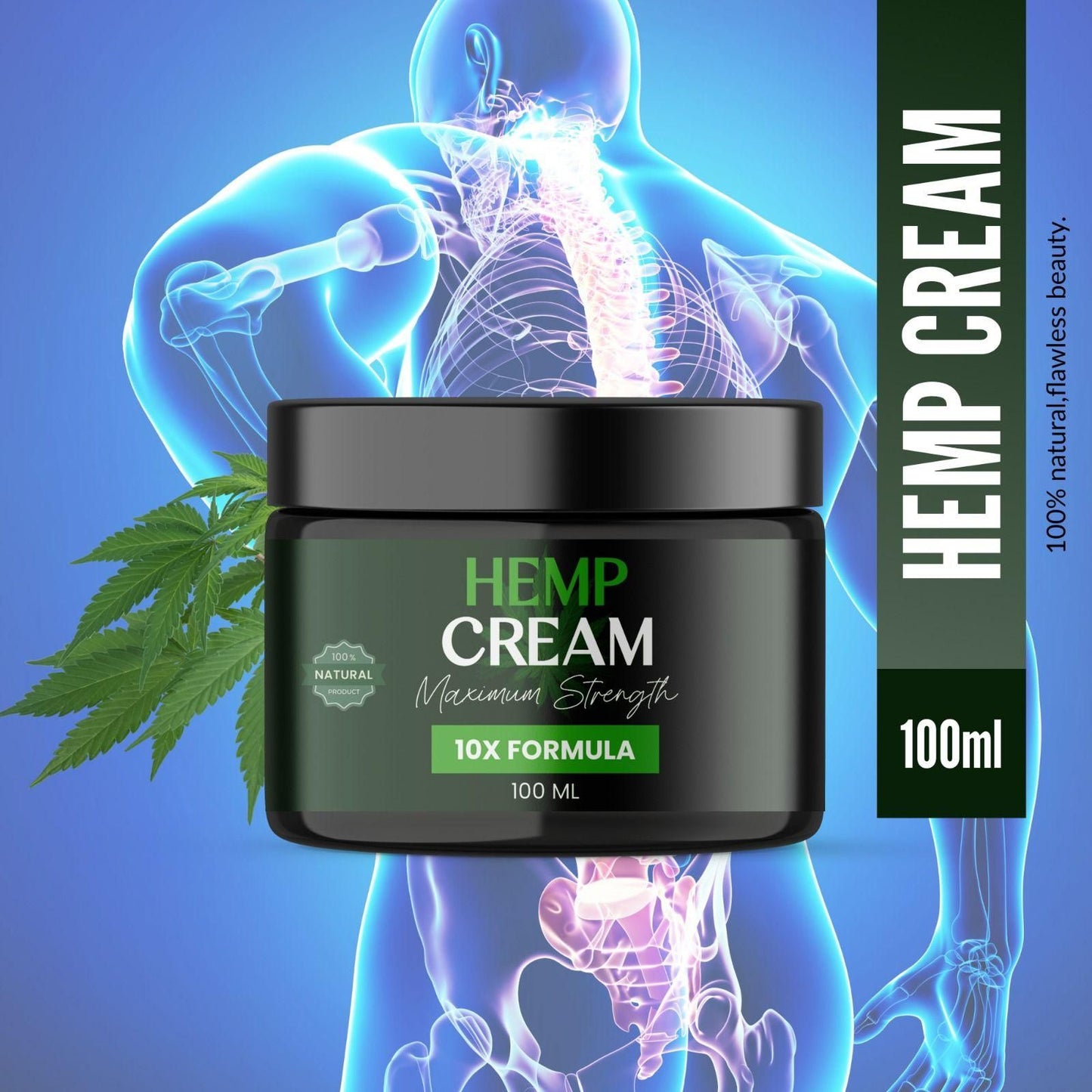 Hemp Cream Maximum Strength 10X Formula 100ML (Pack of 2)