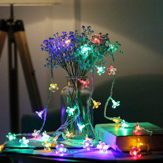 "16 LED 4 Meter Blossom Flower Fairy String Lights | Best Indoor & Outdoor Decorative Lighting for Parties & Events"