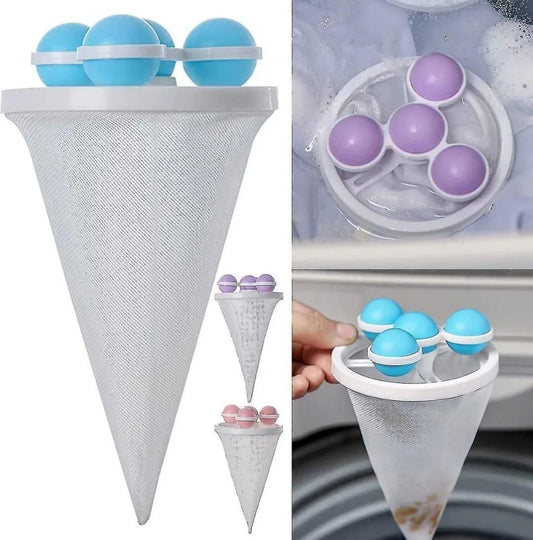 Washing Machine Floating Lint Mesh Bag Net Hair Filter Remover Net (Pack of 2)