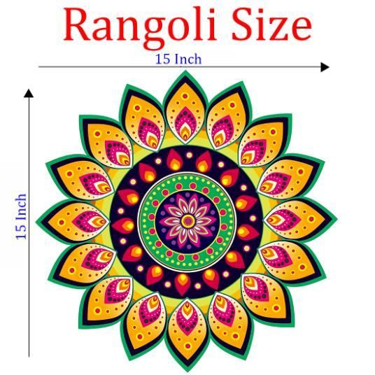 Diwali Rangoli Stickers Floral