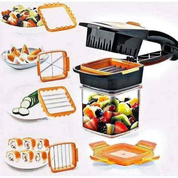 3-in-1 Multifunction Manual Vegetable Dicer Cutter - Quick and Efficient Food Prep Tool