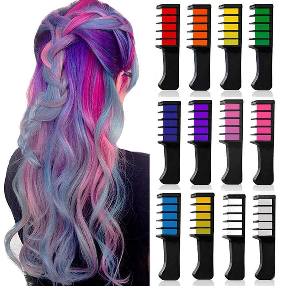 Vibrant Hair Chalk Comb Set 12 Pieces