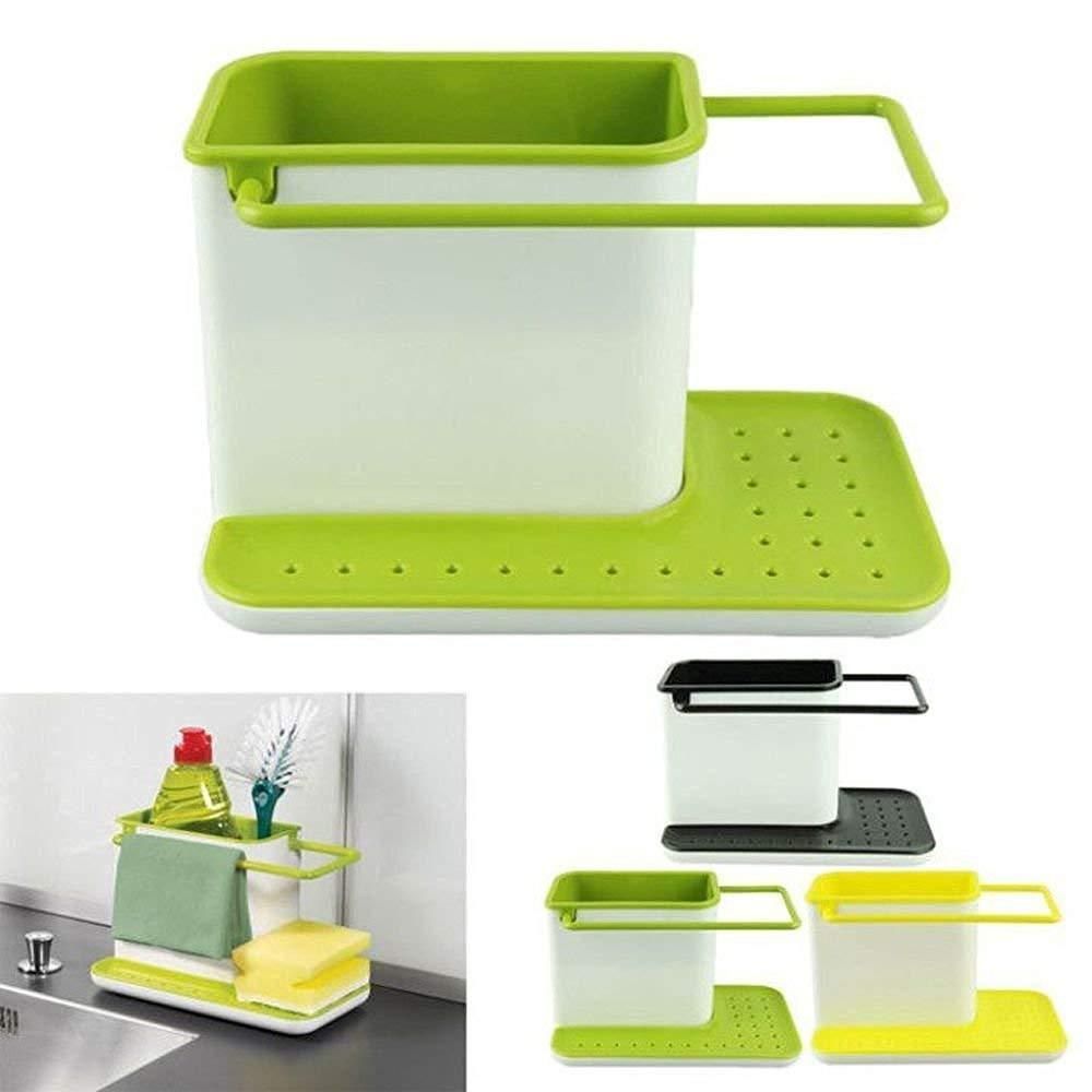 3-in-1 Kitchen Sink Organizer – Space-Saving Plastic Storage Solution for Sink Area