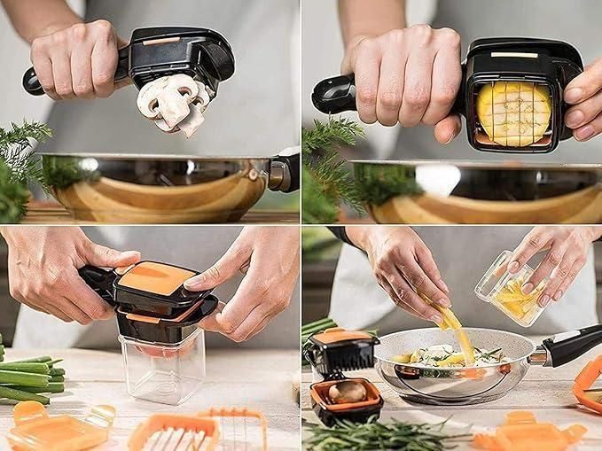 3-in-1 Multifunction Manual Vegetable Dicer Cutter - Quick and Efficient Food Prep Tool