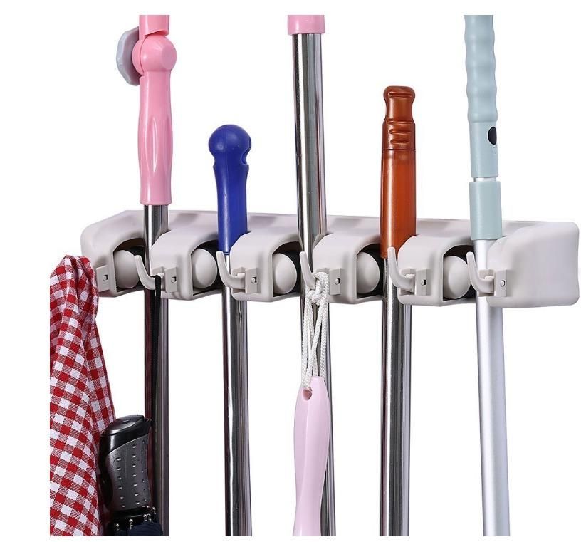 Multipurpose Wall Mounted Organizer Mop and Broom Holder