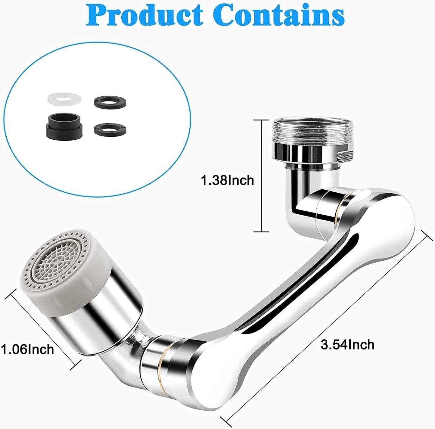 Rotating Faucet Extender Aerator with 2 Water Modes