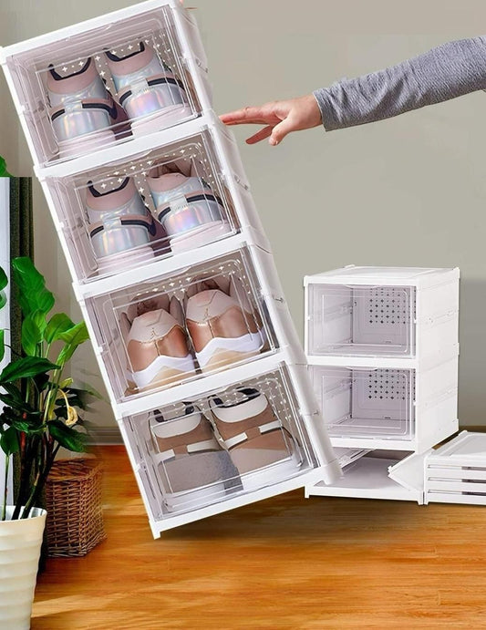 4 Layer Foldable Shoe Rack-Organizer - Compact & Space-Saving Shoe Storage Solution