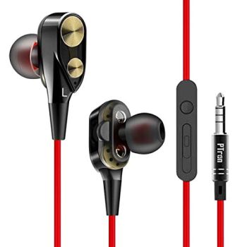 4D Bass Earphones and Powerful Driver for Extra Bass and Sound Wired Headset (Black, In the Ear)