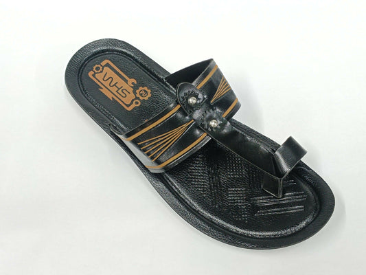 105 Black PU Slippers Stylish Durable WHS Sandals