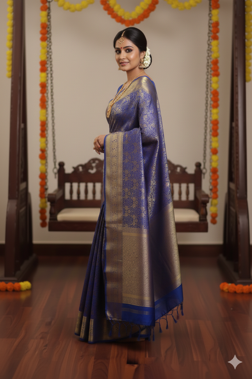 Dharmavaram Self Semi-Kanchi Model Saree