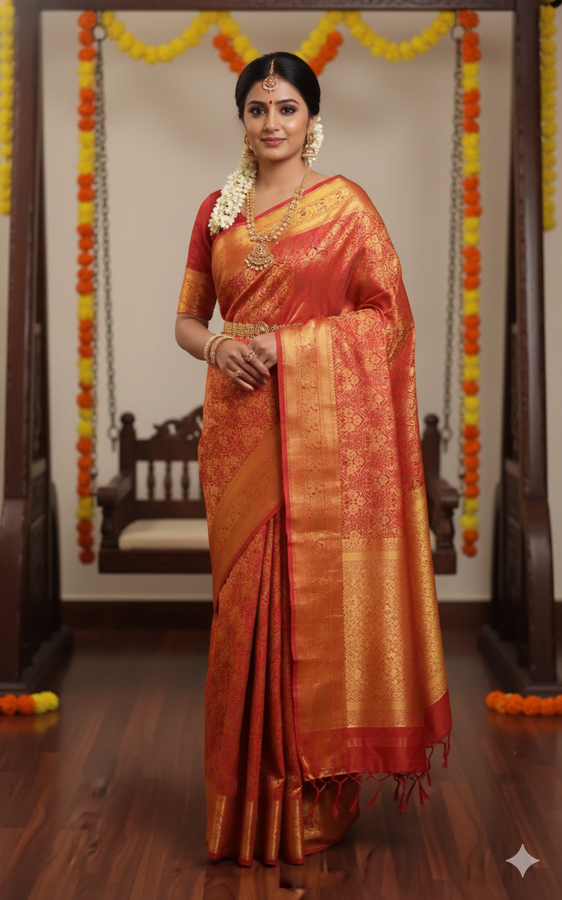 Dharmavaram Self Semi-Kanchi Model Saree