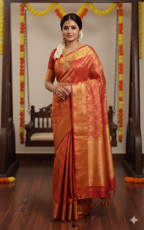 Dharmavaram Self Semi-Kanchi Model Saree
