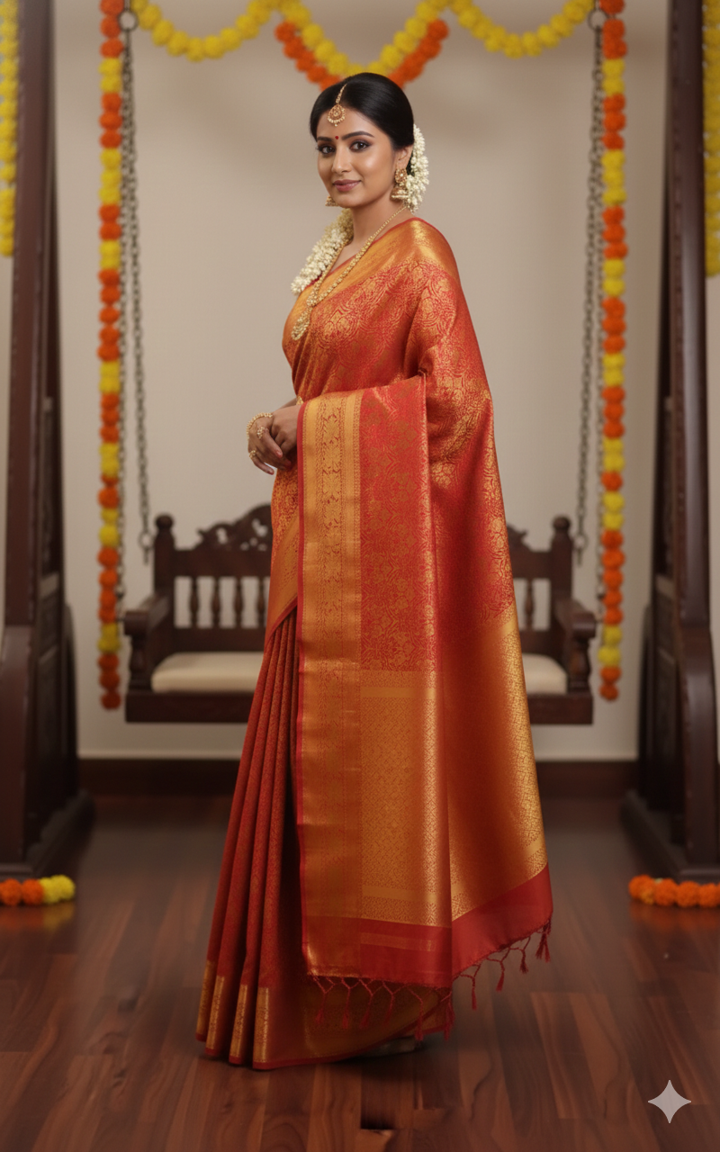 Dharmavaram Self Semi-Kanchi Model Saree