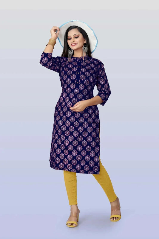 Elegant Block Printed Cotton Kurti for Women