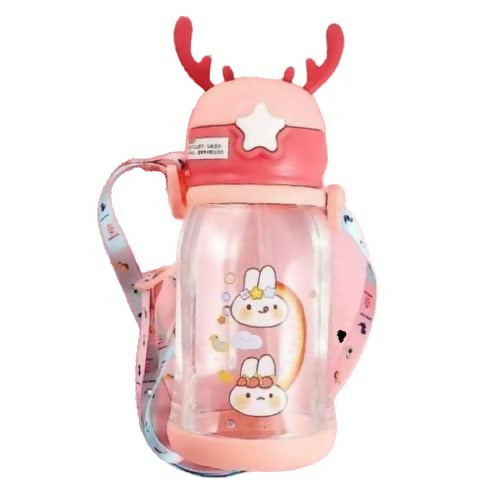Reindeer Water Bottle with Straw