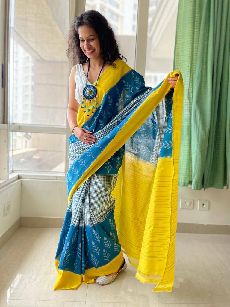 Elegant Plain Linen Saree with Digital Print