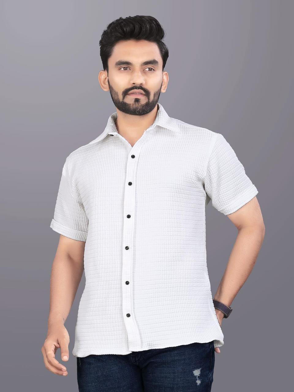 Men's Exclusive Double cloth Cotton Fabric - Heavyweight Half Sleeve