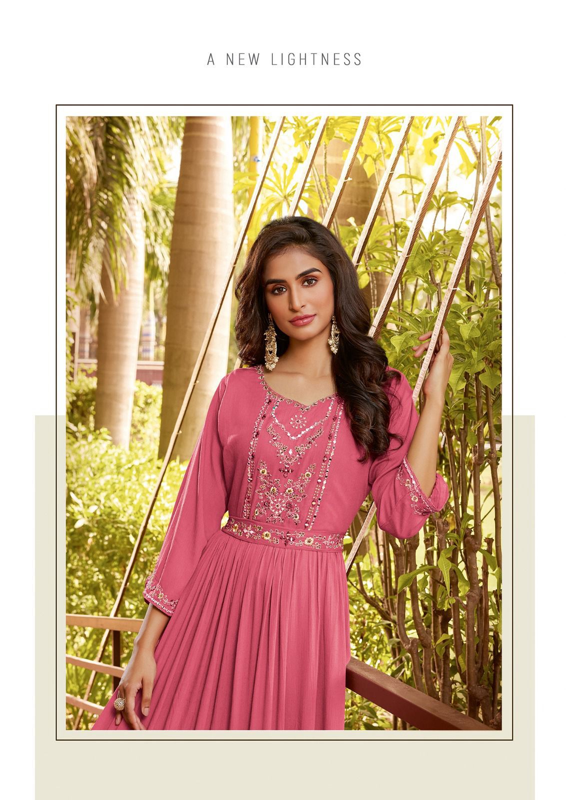 Ladies Flavour Sangrilla Catalog – Heavy Rayon Rinkle Dress with Embroidery & Hand Work