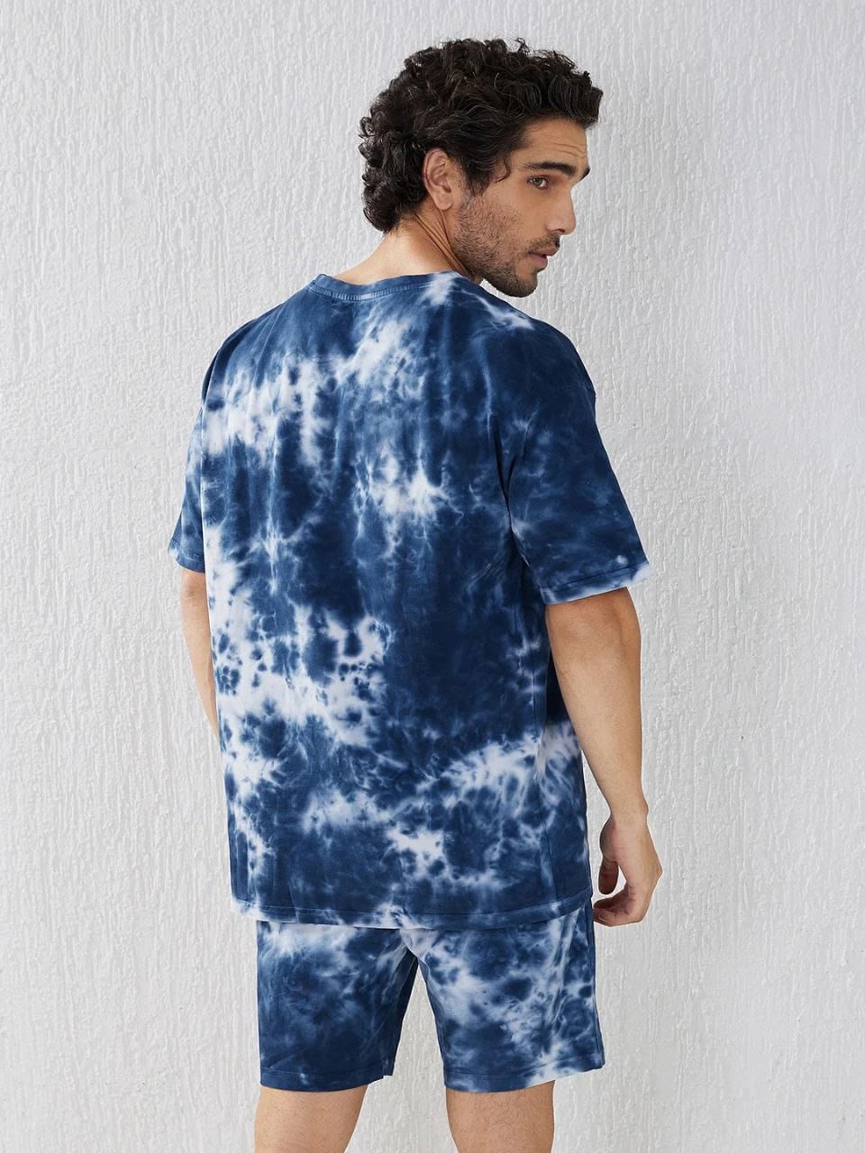 Digital Printed Men's T-Shirt and Shorts Pair - Tie and Dye Style