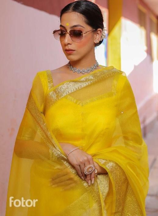 🔥EXCLUSIVE SOLID KORA ORGANZA SAREE🤩