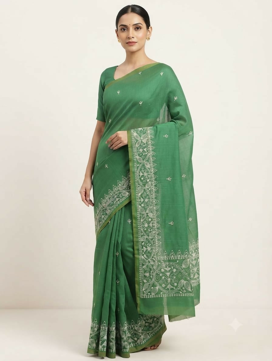 Dual Tone Chanderi Tissue Saree
