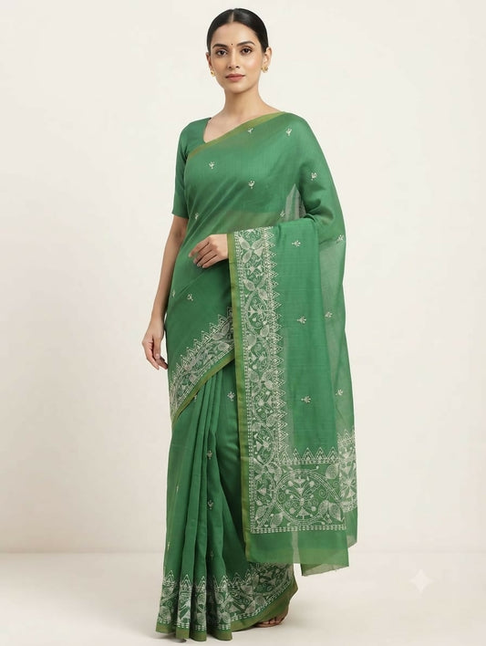 Dual Tone Chanderi Tissue Saree